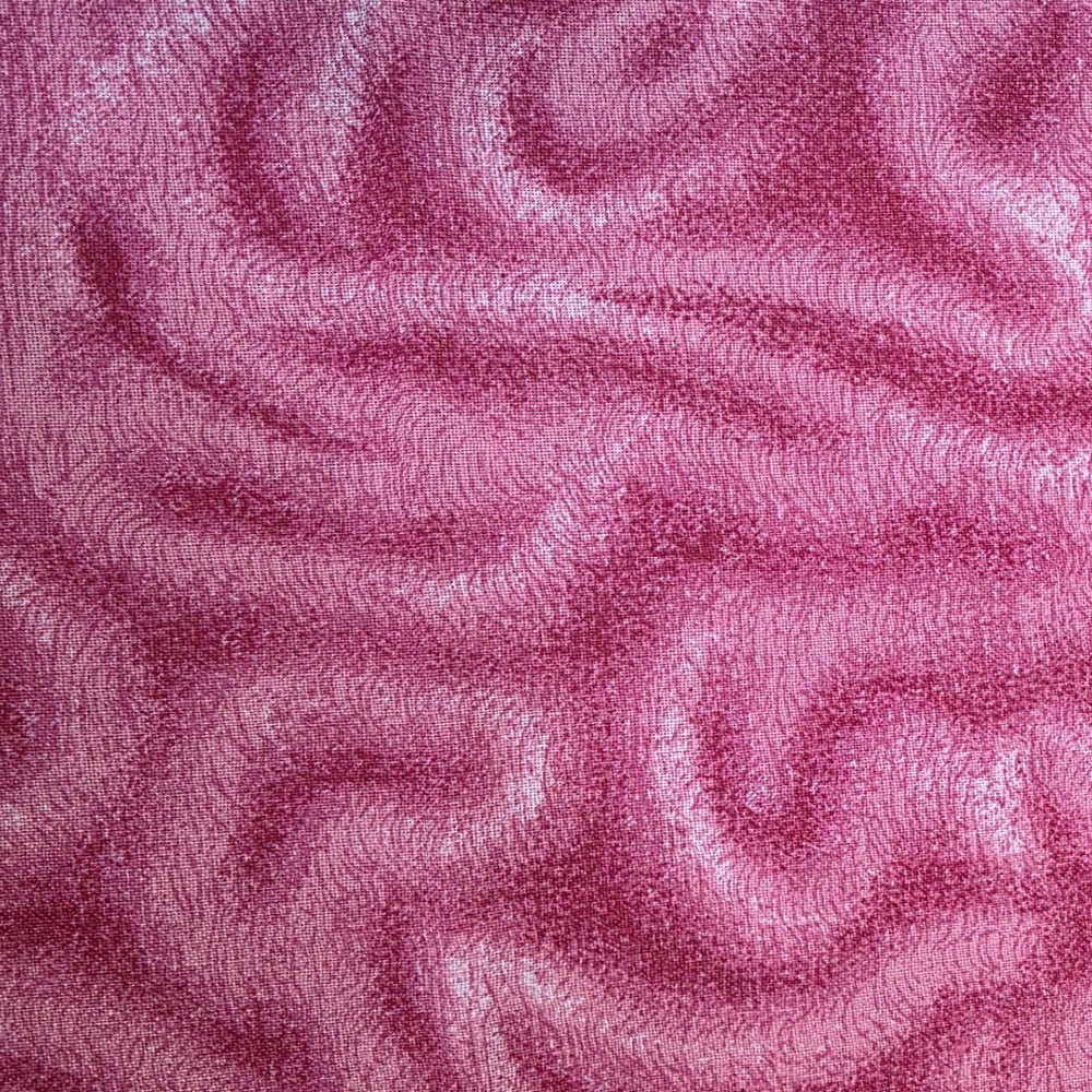 Cotton Fabric Cranberry Pink Swirl Marbled 44in x 7/8yd